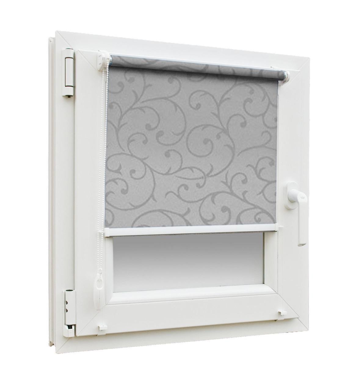 Рулонные шторы Акант мини с фиксацией 950х1650 мм Серый (2267)