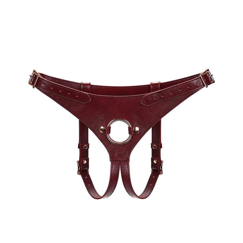 Трусики для страпона Liebe Seele Wine Red Leather Strap-On Harness Красный (54163)