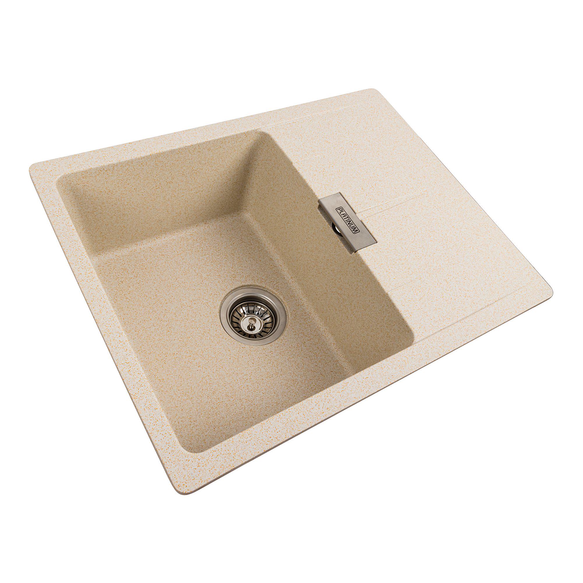 Мойка для кухни гранитная Platinum 6250 ZIRKONE матовая Песок - фото 2