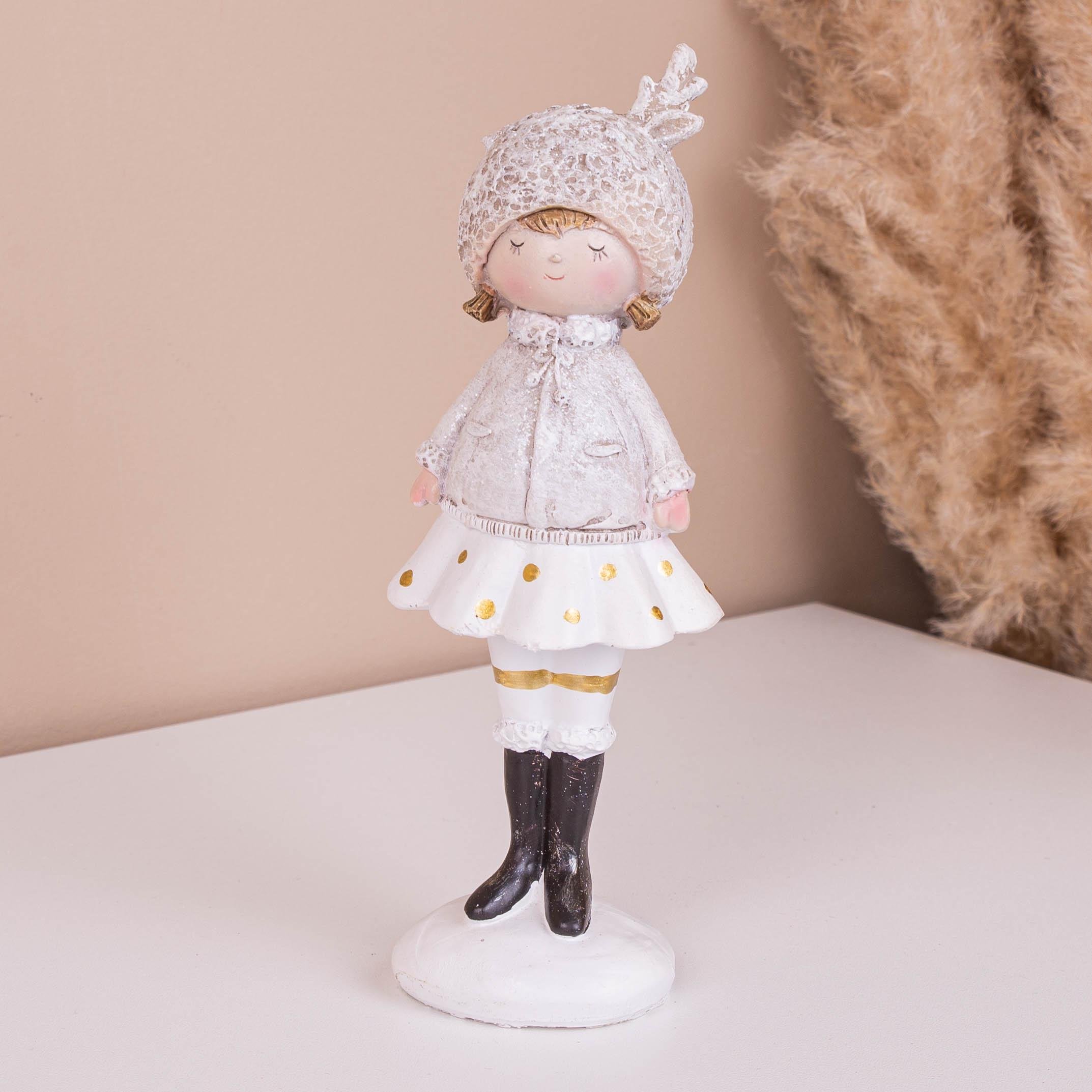 Статуэтка новогодняя Ретро эльф девочка с музыкальными инструментами (4471-1)