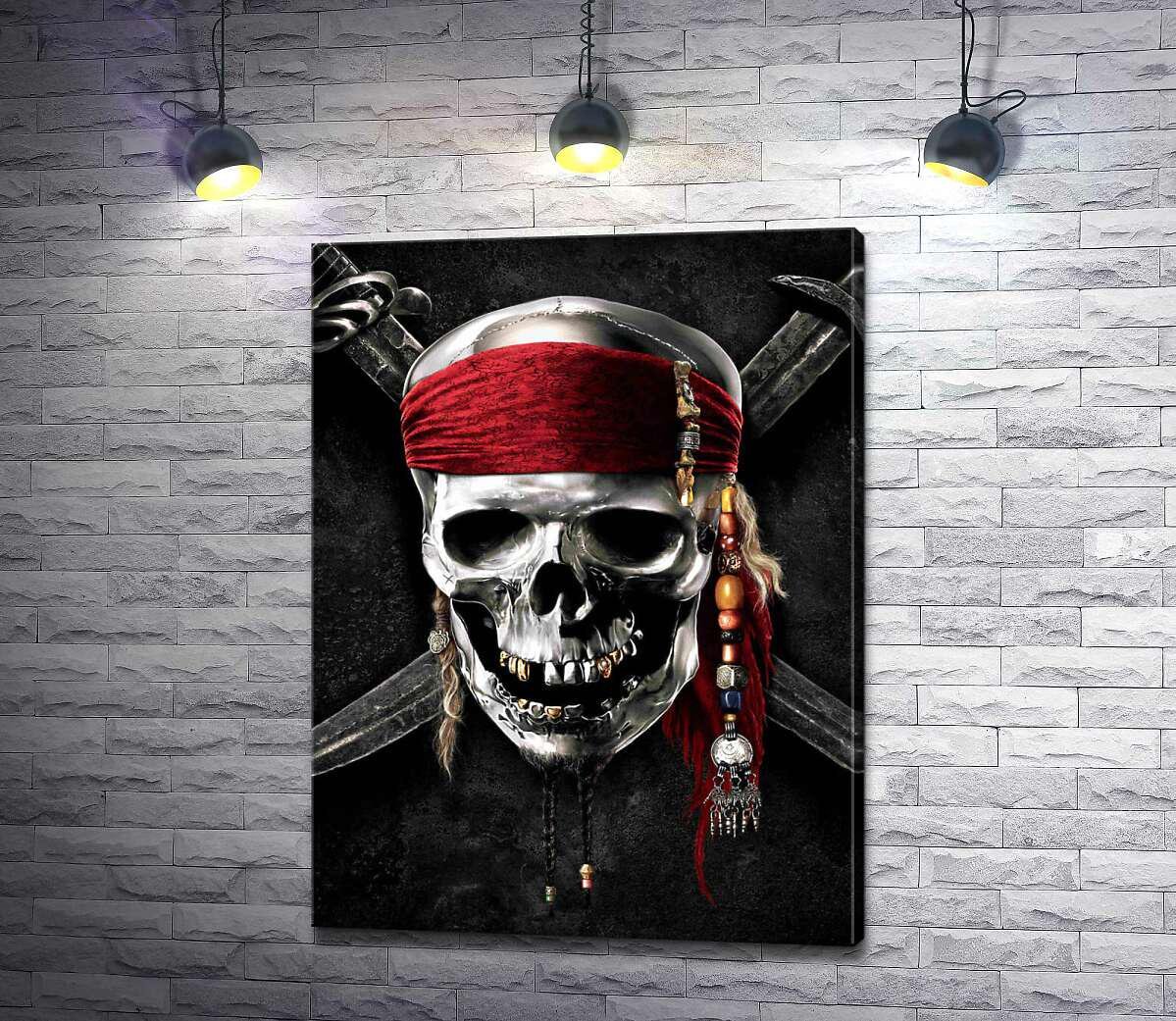 Картина ArtPoster Славнозвісний череп Джека Горобця (Jack Sparrow) на постері до фільму &quot;Пірати Карибського моря&quot; (Pirates of the Caribbean) 37x50 см Модуль №1 (000375)