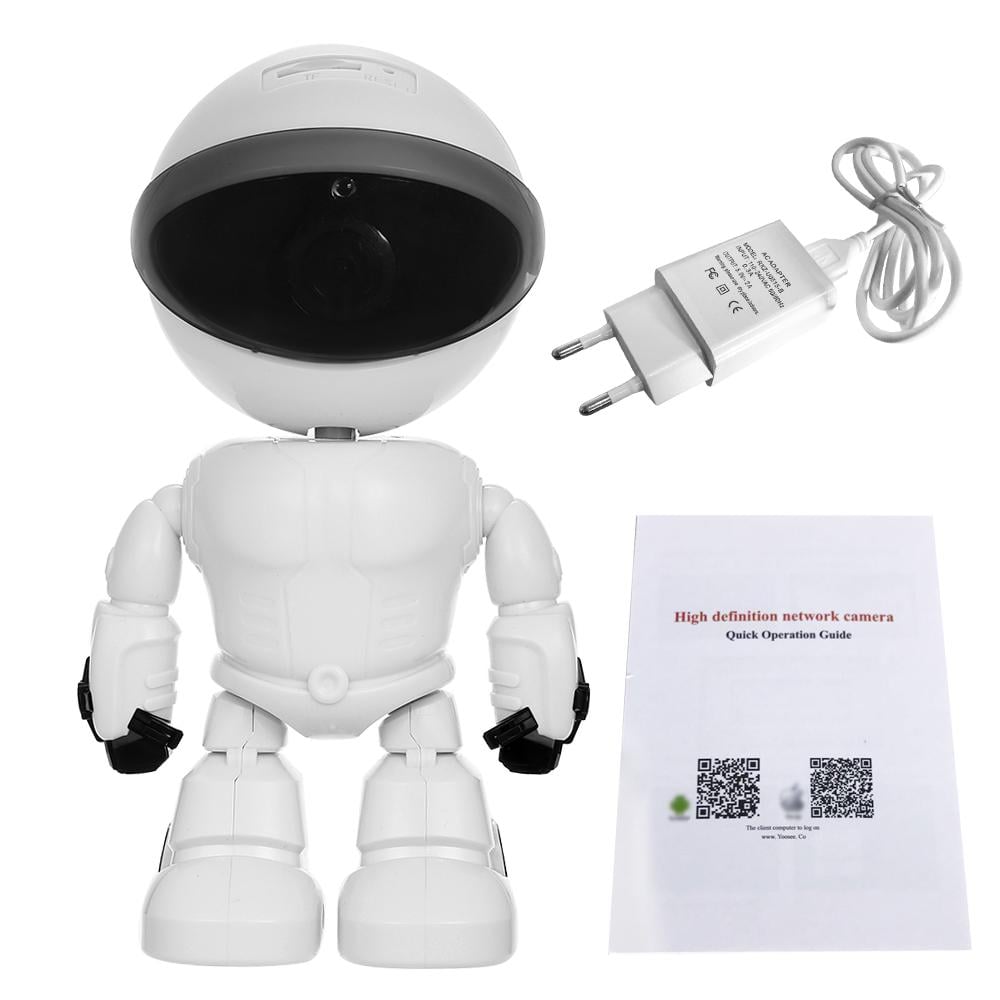 Відеоняня цифрова поворотна 320° Robot WIFI 2MP FullHD 1080p з датчиком звуку та руху White