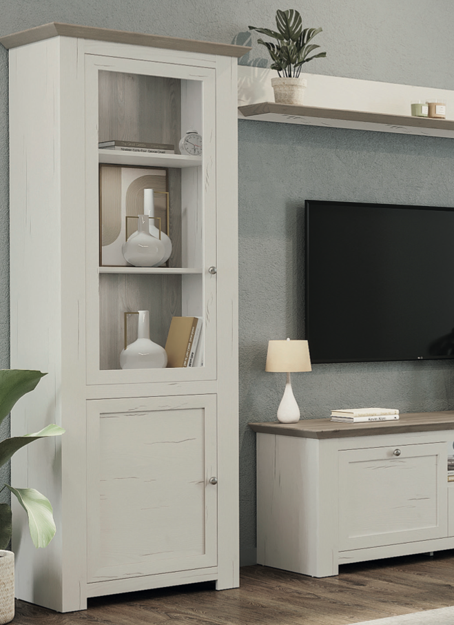 Пенал в гостиную Sokme Версаль 780х469х2075 мм Сосна арктическая/Мадагаскар (28537209)