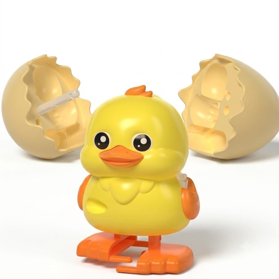 Интерактивная игрушка-сюрприз заводное яйцо из цыпленка 6,8х9,5 см Желтый (Q01139)