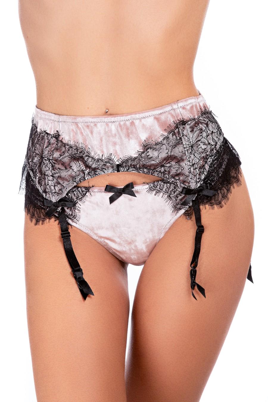 Пояс для чулок Lida р. 42/S Розово-черный (64340)