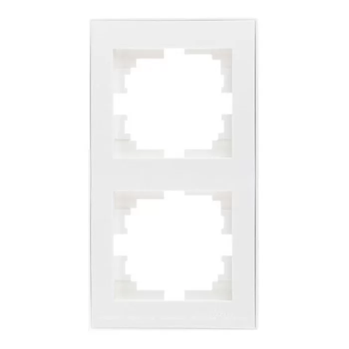 Рамка двомісна вертикальна Lezard Rain з боковою вставкою Білий (00000019356)