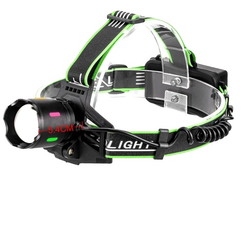 Фонарь налобный NIGHT VISION FLUORESCENCE PLD-903-TG Zoom 800 лм 5500K 3 режима свечения 2х18650 USB-C Черный