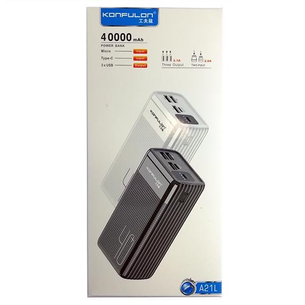 Портативное зарядное устройство Konfulon A21L 40000 mAh White - фото 5 Портативное зарядное устройство Konfulon A21L 40000 mAh White - фото 5