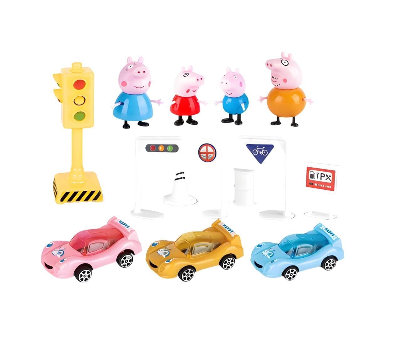 Игровой набор Свинка Пеппа автостоянка с машинками и фигурками (618-2)