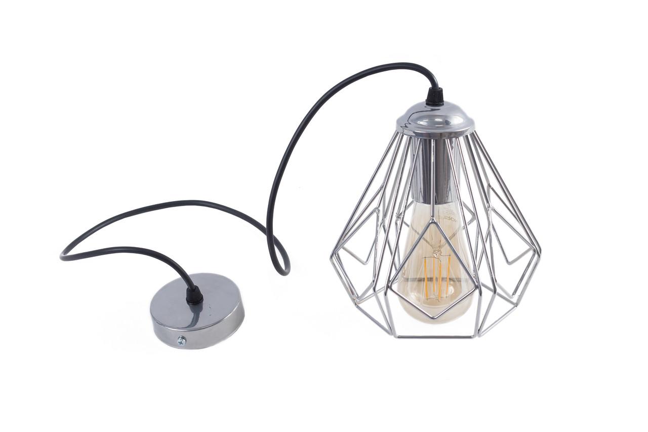 Подвесной светильник MSK ELECTRIC Milan в стиле лофт под лампу Е27 Хром (NL 538 CR) - фото 4