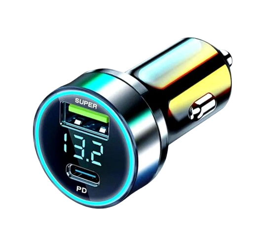 Автомобильное зарядное устройство 120 Вт/PD 20 Вт 2хUSB