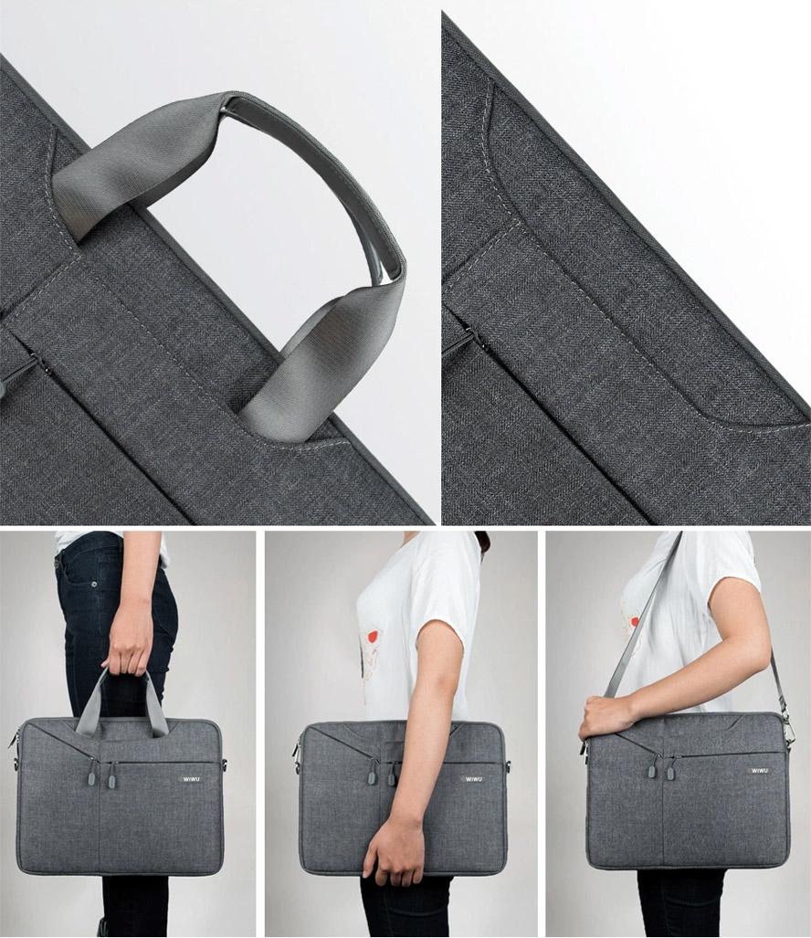 Сумка для ноутбука WiWU Gent Business Handbag for MacBook 13.3" Grey - фото 8 Сумка для ноутбука WiWU Gent Business Handbag for MacBook 13.3" Grey - фото 8
