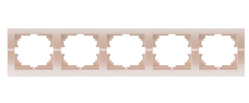 Рамка п'ятимісна горизонтальна Lezard Deriy без вставки Перлинно-білий (00000012328)
