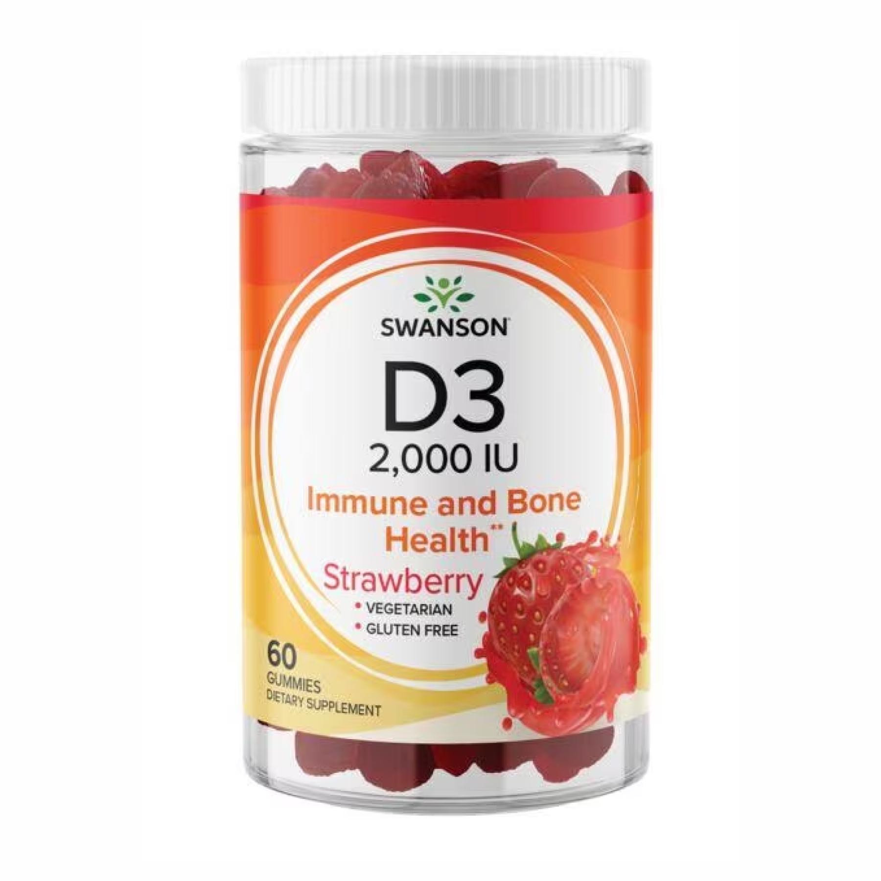 Витамин D3 2000IU Strawberry 60 Gummies (2022-09-1090)