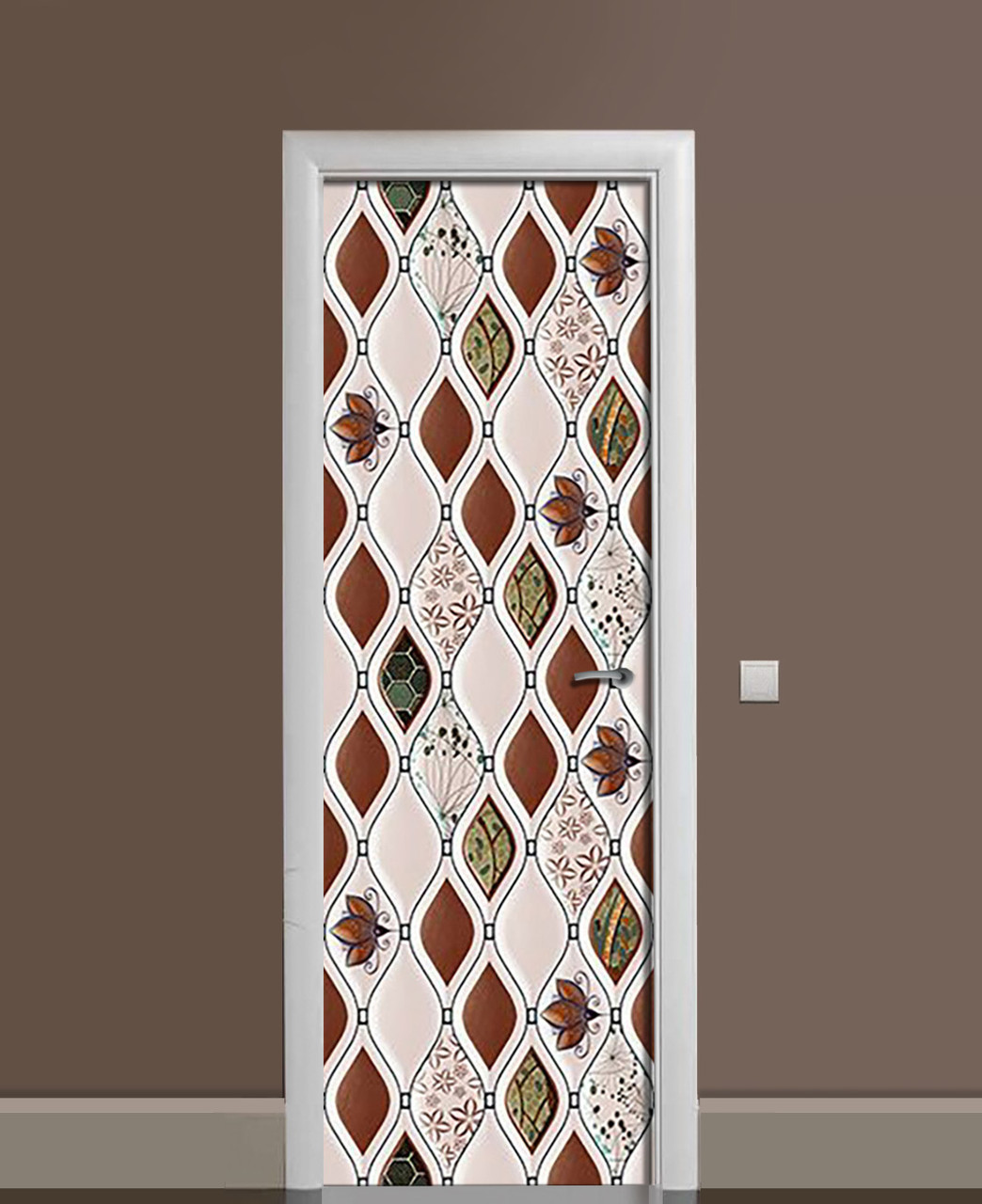 Наклейка 3D на двери Zatarga Плавные ромбы виниловая 650х2000 мм (1323454503)