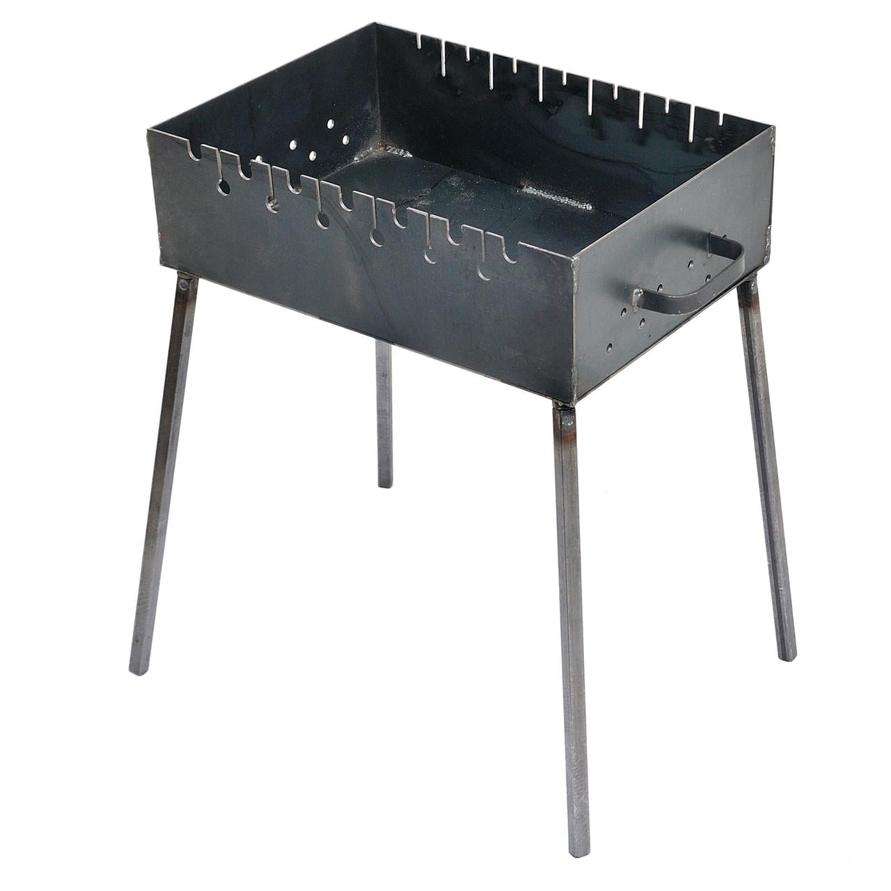 Мангал 3 мм на 7 шампуров 450х320х130 мм со съемными ножками