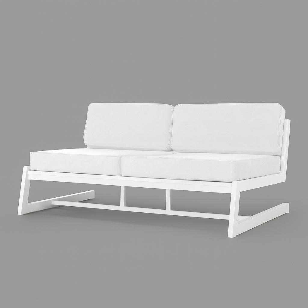 Диван металевий AVVS tech Атлас вуличний лофт оксфорд 126 см Білий/Білий (30222916) - фото 1