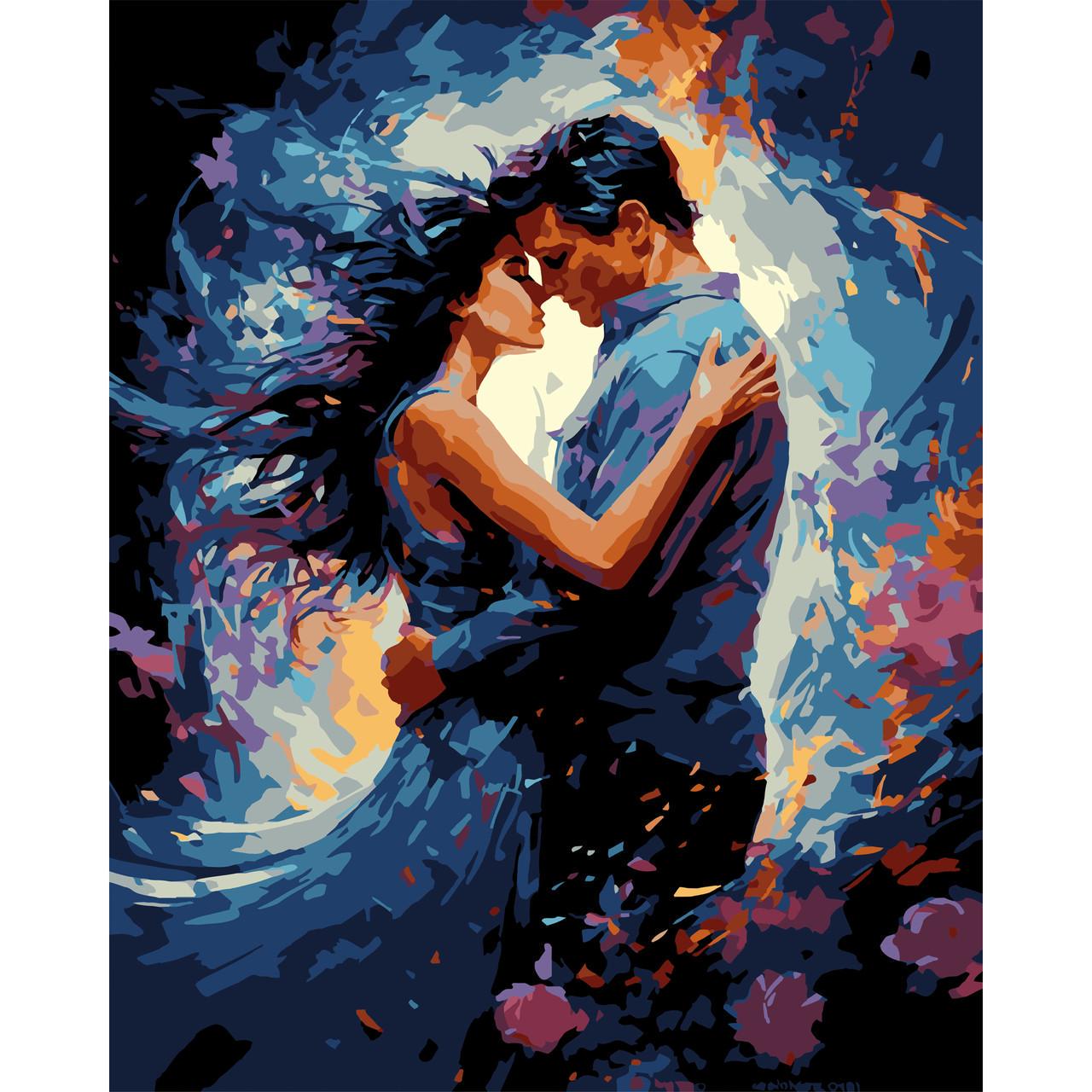 Картина по номерам Strateg Премиум Все вокруг – мы на черном фоне 40х50 см (AH1162)