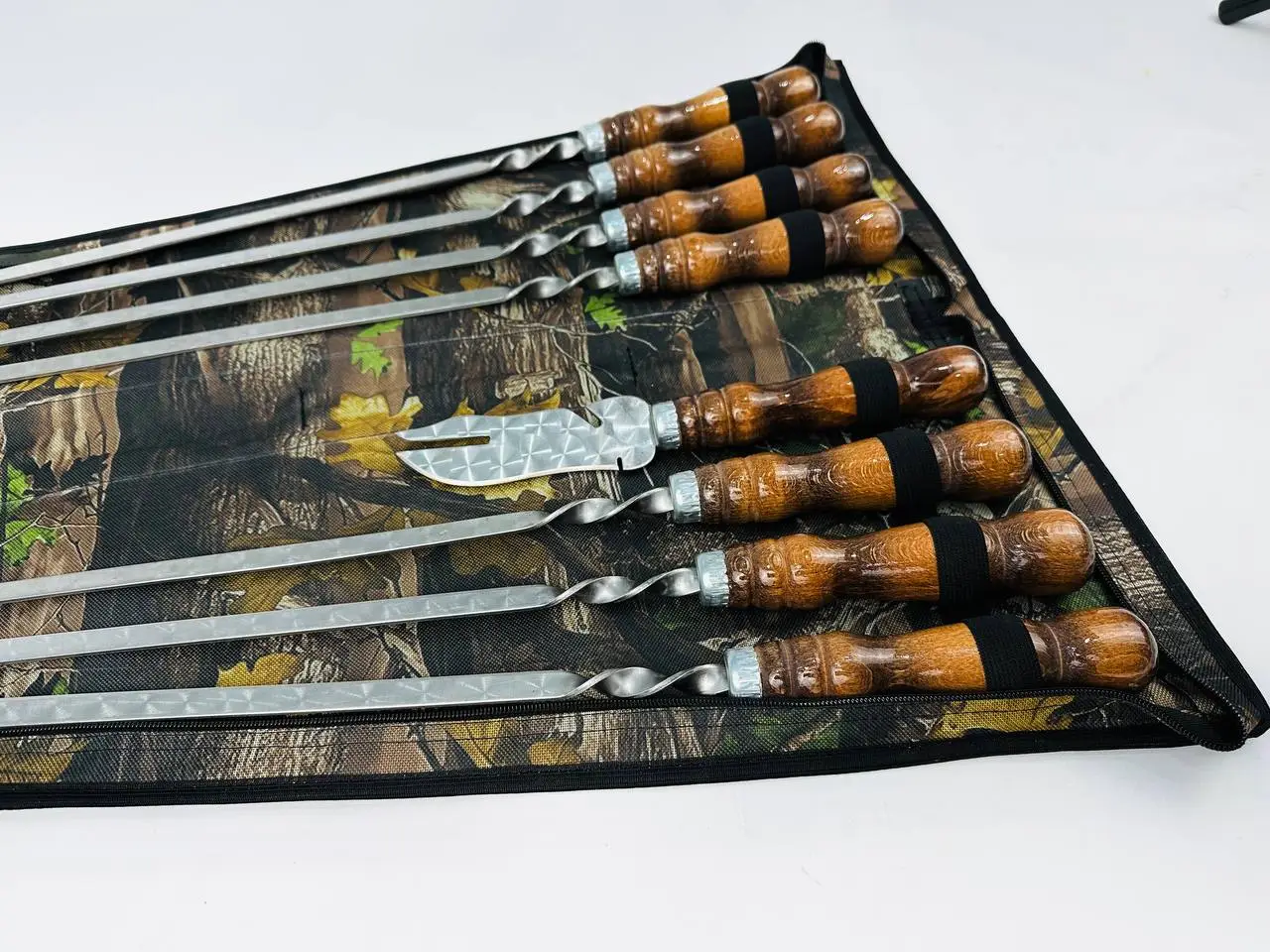 Набір шампурів у чохлі комбінований Кізляр 7 шт. вилка-ніж з нержавіючої сталі (2-10-NB-2272) - фото 4 Набір шампурів у чохлі комбінований Кізляр 7 шт. вилка-ніж з нержавіючої сталі (2-10-NB-2272) - фото 4