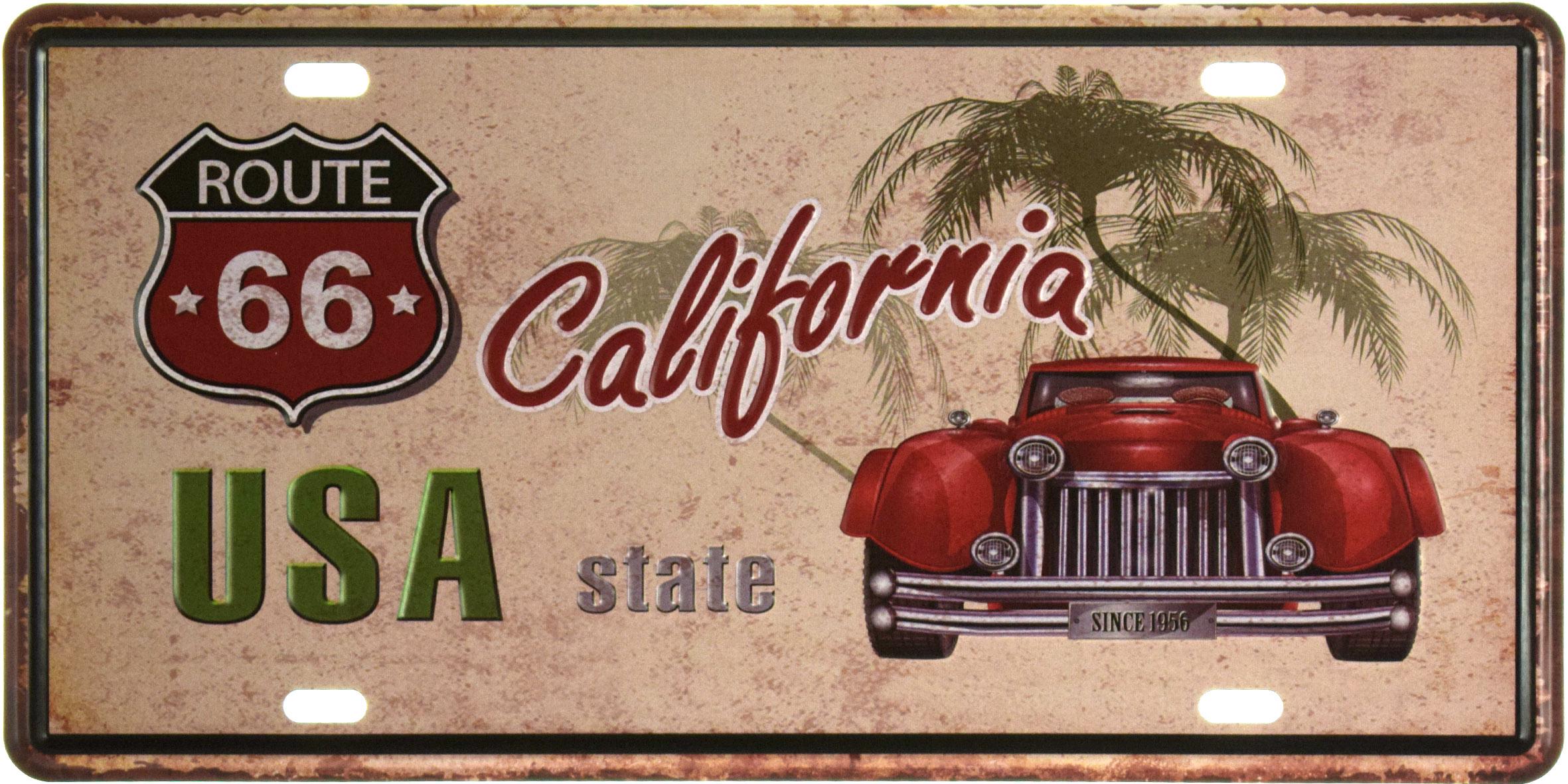 Табличка металлическая США Калифорния Трасса 66/USA California Route 66 15x30 см