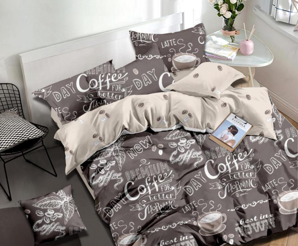 Комплект постельного белья Аромат кофе ранфорс двуспальный/наволочки 50х70/70x70 см (8785)