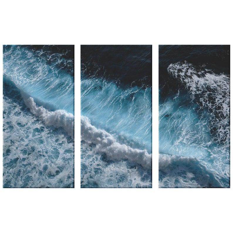 Модульная картина KIL Art Морская пена из трех частей 128x81 см (M3_L_21)