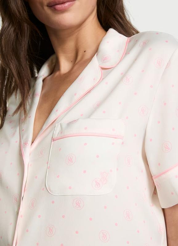 Піжама сатинова Victoria's Secret M Білий (27058076) - фото 2 Піжама сатинова Victoria's Secret M Білий (27058076) - фото 2