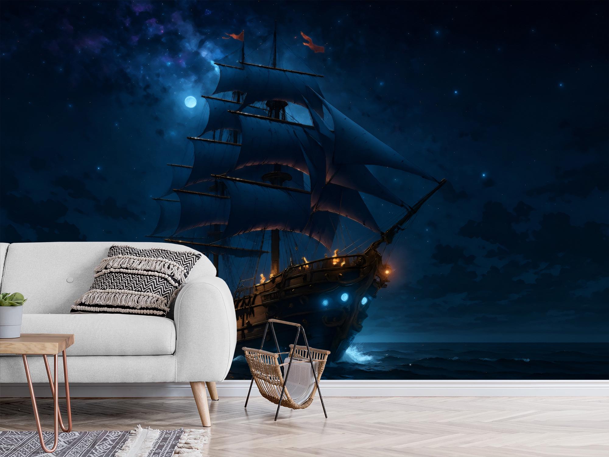 Фотообои флизелиновые Upstream Корабль в лунную ночь 180х120 см (SPF-162/2) - фото 3 Фотообои флизелиновые Upstream Корабль в лунную ночь 180х120 см (SPF-162/2) - фото 3