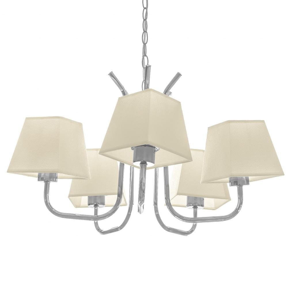 Люстра подвесная Brille BKL-653S/5 E27 CH с абажуром - фото 3