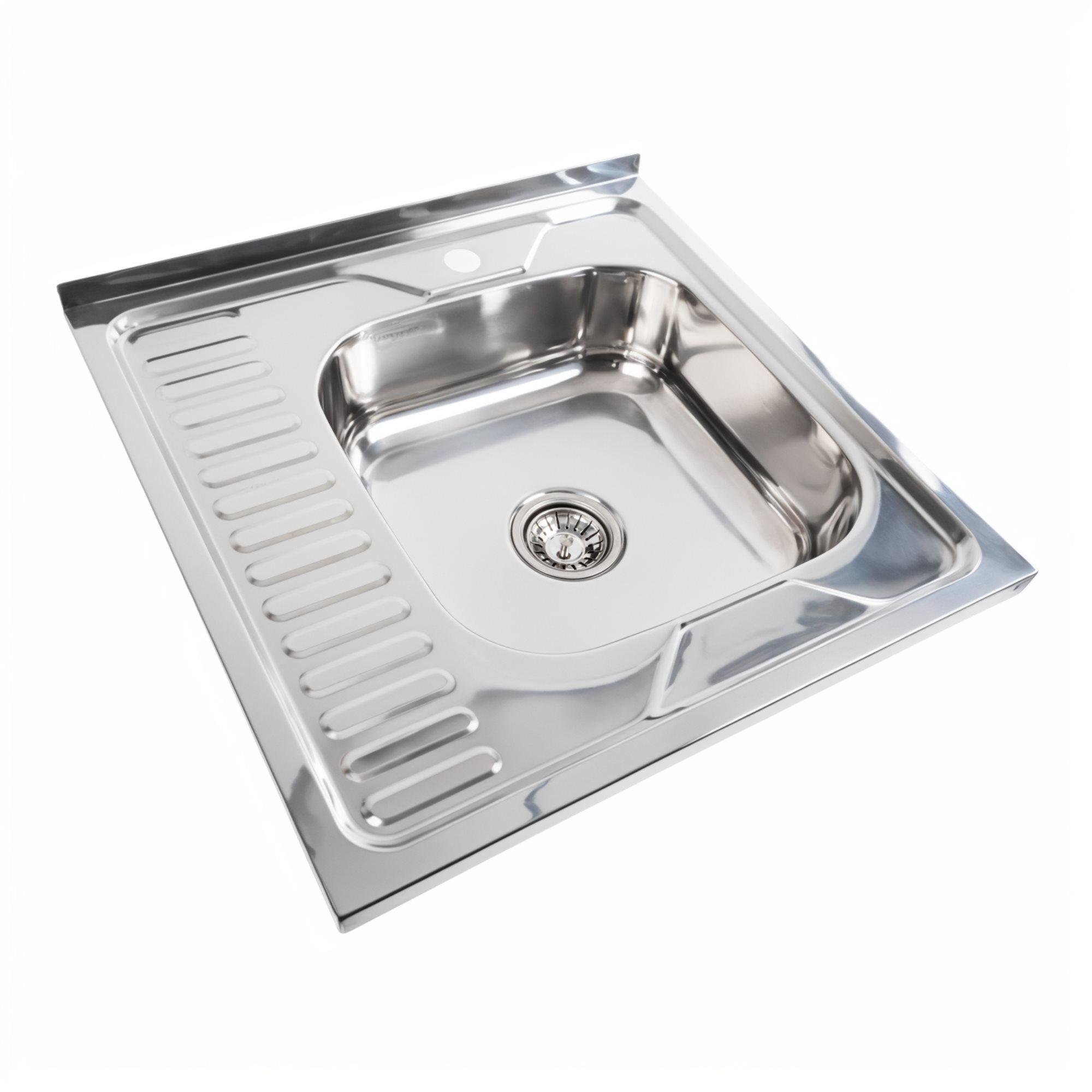 Кухонна мийка з нержавіючої сталі Valeso 6060 R 0,7/160 мм - фото 2