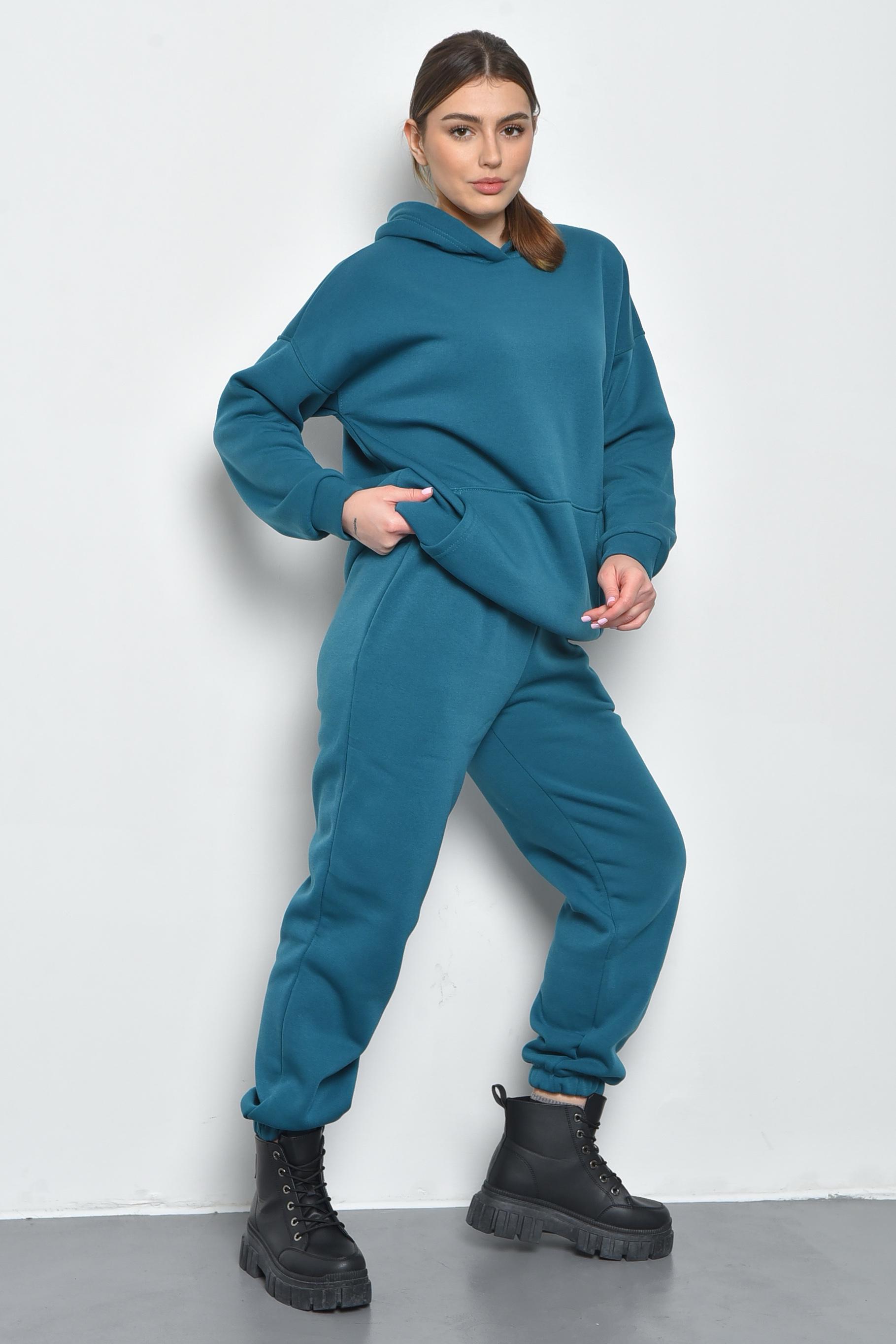 Спортивний костюм жіночий на флісі M-L Смарагдовий (168806) - фото 2 Спортивний костюм жіночий на флісі M-L Смарагдовий (168806) - фото 2