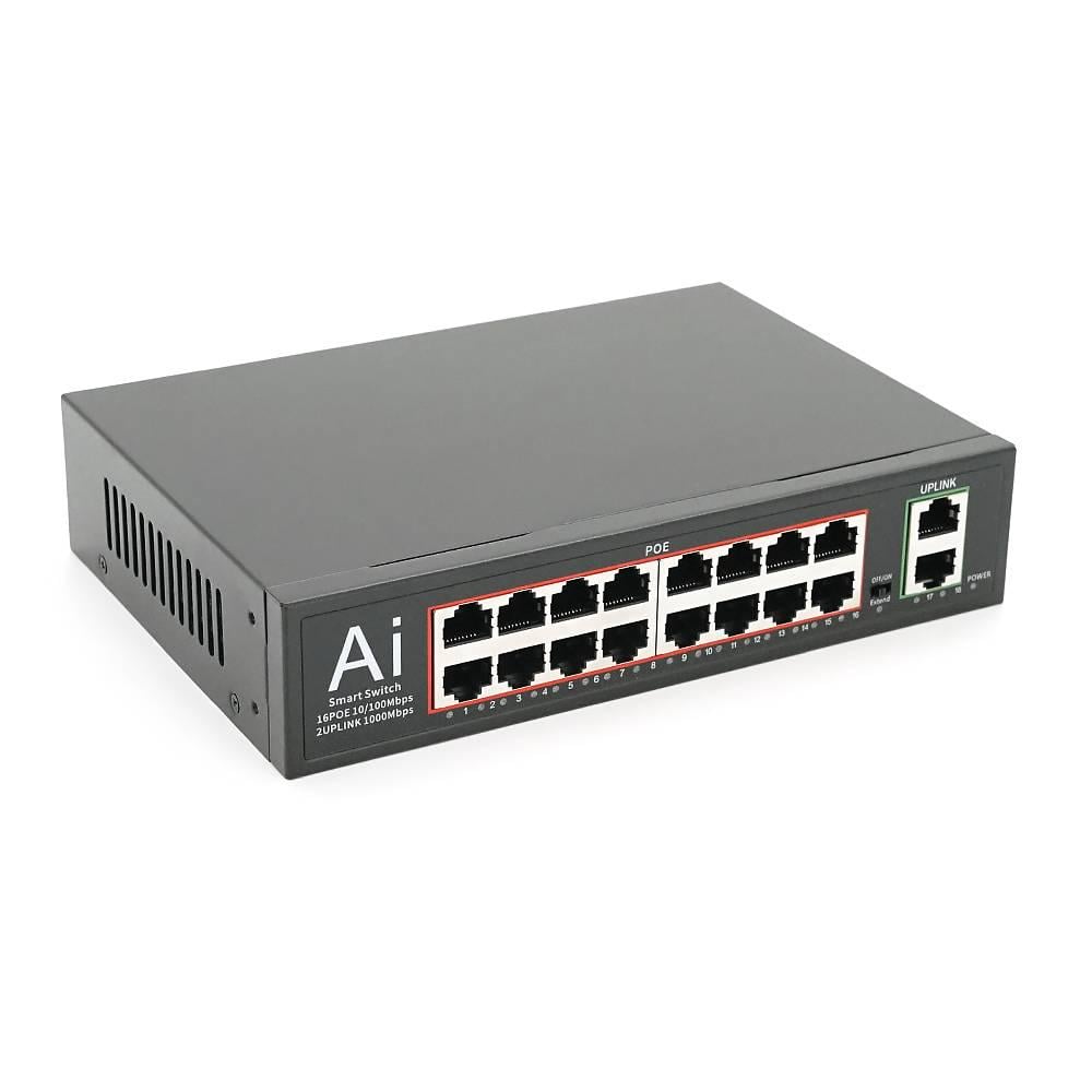 Комутатор POE Merlion Mini 16 10/100/1000 з блоком живлення 52V 3,85A (39359)
