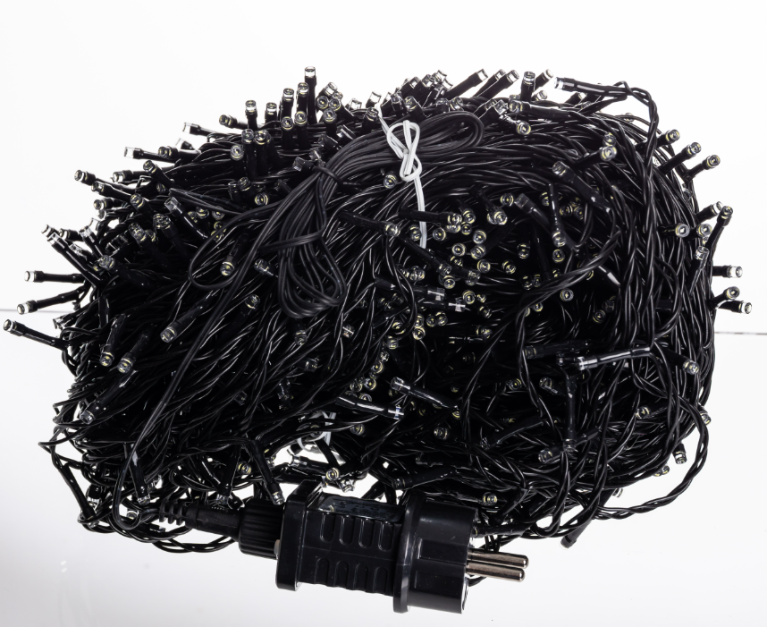 Гирлянда нить уличная 1000 LED 100 м от сети черная нить Желтый - фото 5 Гирлянда нить уличная 1000 LED 100 м от сети черная нить Желтый - фото 5