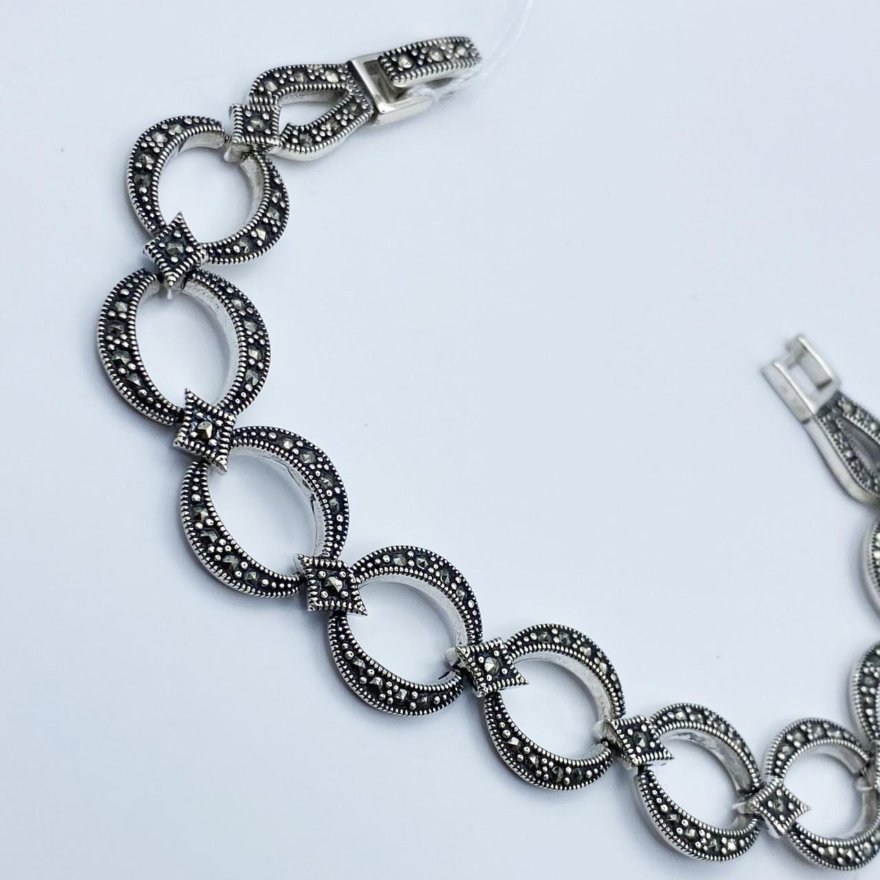 Браслет серебряный с марказитом р. 17 р. 17,37 г