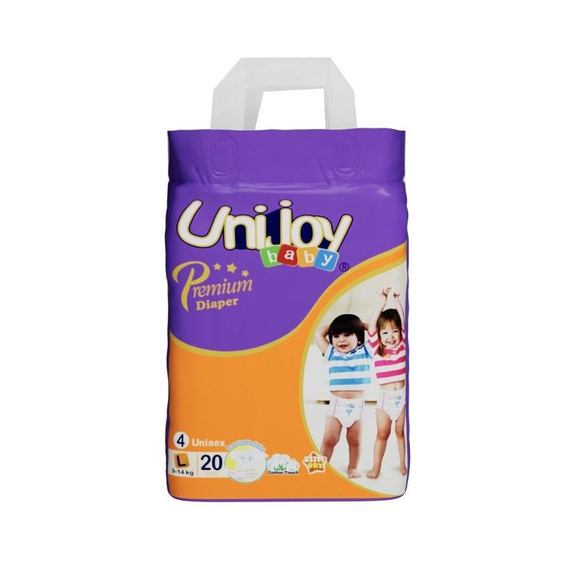 Подгузники UNIJOY Premium Diapers ультратонкие органические 20 шт. L maxi 9-14 кг (12857033)