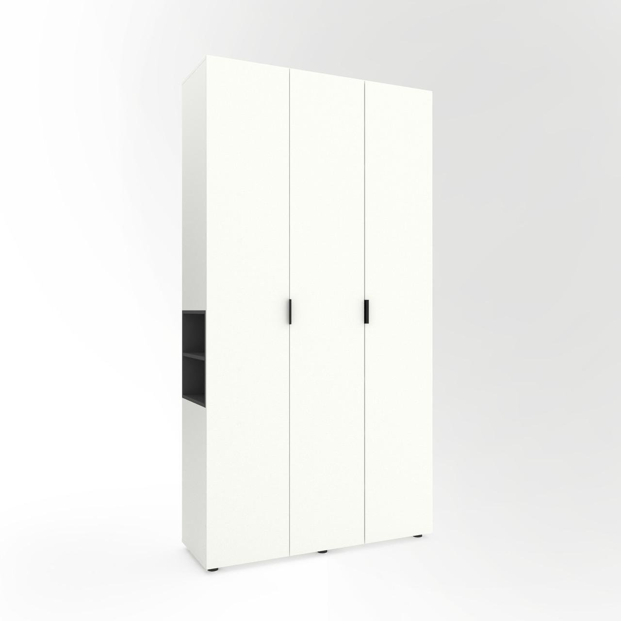 Шафа Metkas Home A015L ЛДСП 1200x420x2300 мм Білий Сніг/Антрацитовий - фото 2