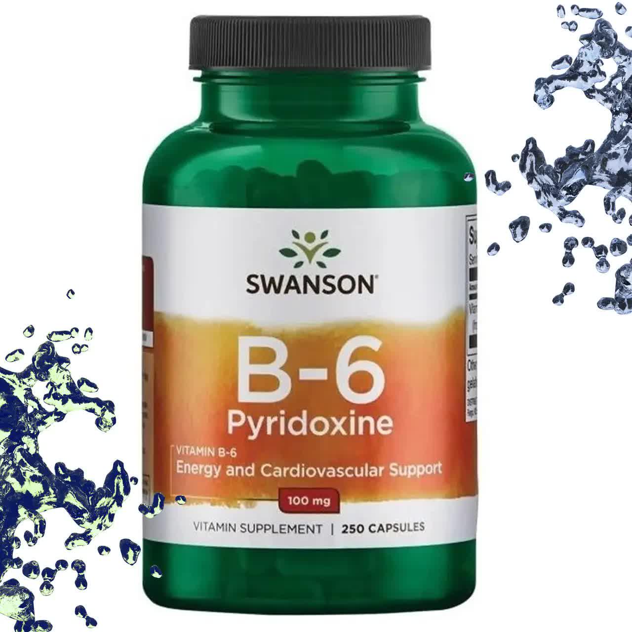 Пірідоксин Swanson Vitamin B6 Pyridoxine 100 мг 250 Caps