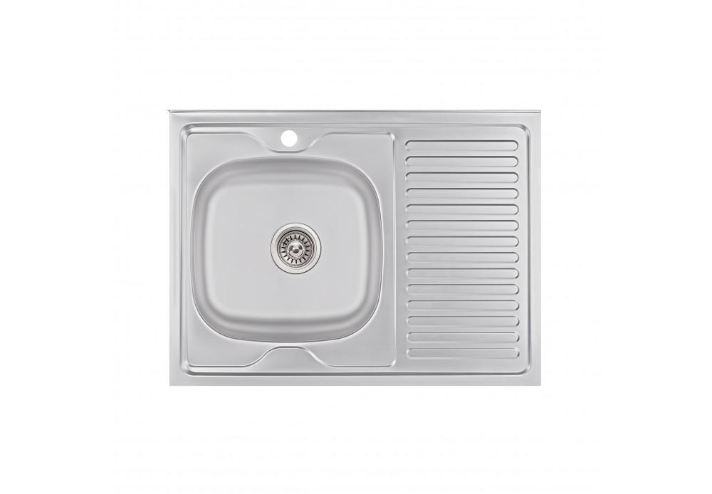 Кухонная мойка Lidz 6080-L 0,6 мм Satin (LIDZ6080L06SAT)