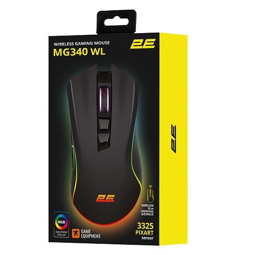 Комп'ютерна мишка ігрова 2E 2E-MG340UB-WL gaming MG340 WL RGB USB2,0 бездротова Black (582374) - фото 9