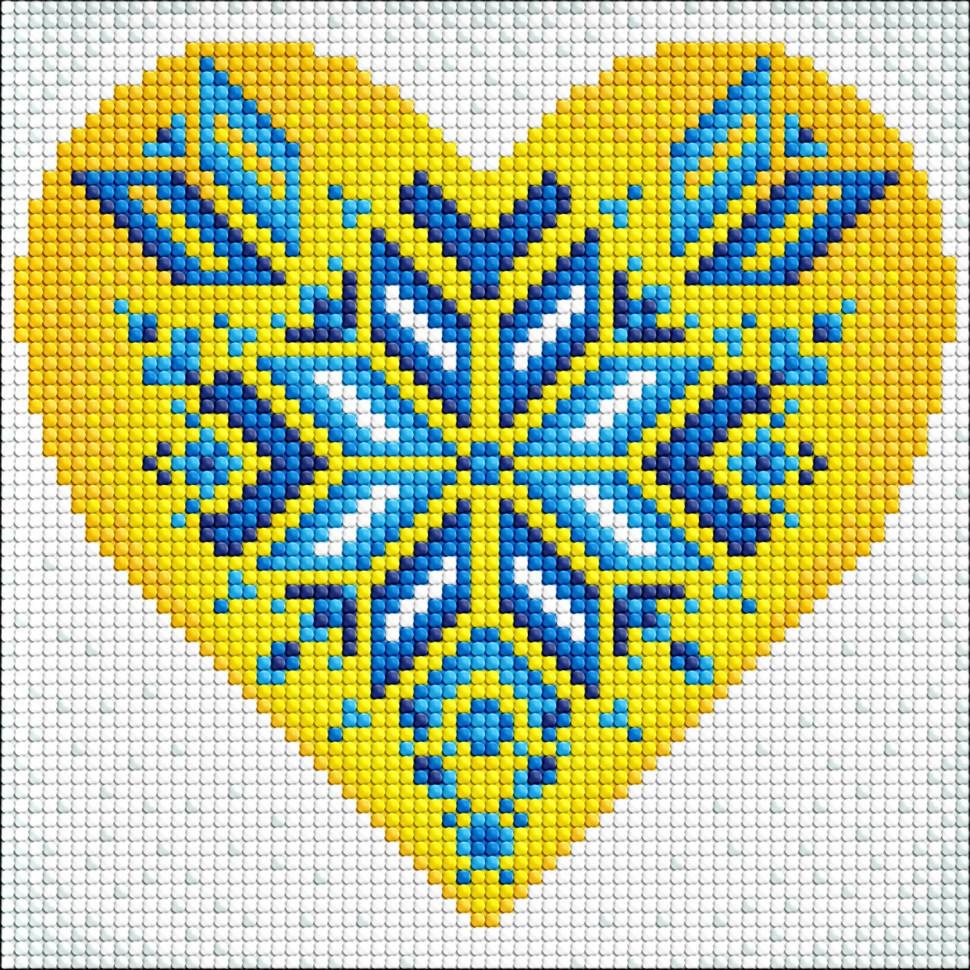 Алмазная мозаика Идейка Украина в сердце 20x20 см (AMC7682)