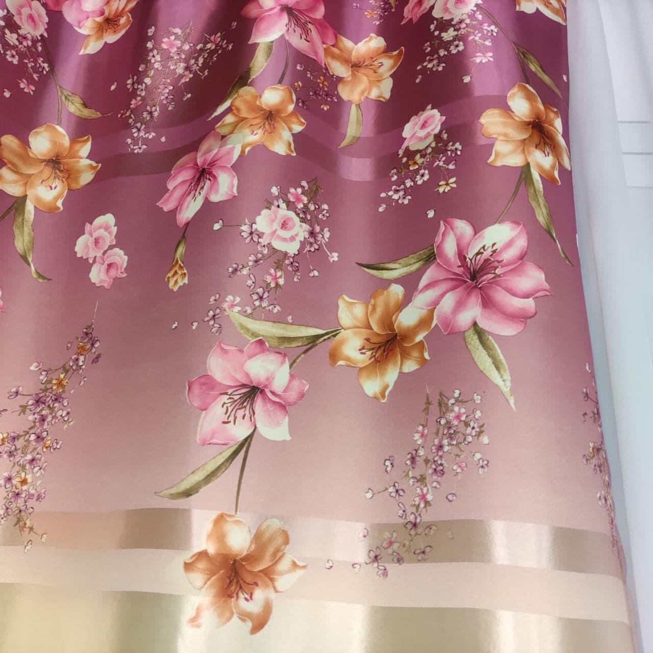 Штори ALBO з квітковим принтом 150x270 см 2 шт. Фіолетовий (SH-M650-2) - фото 6 Штори ALBO з квітковим принтом 150x270 см 2 шт. Фіолетовий (SH-M650-2) - фото 6