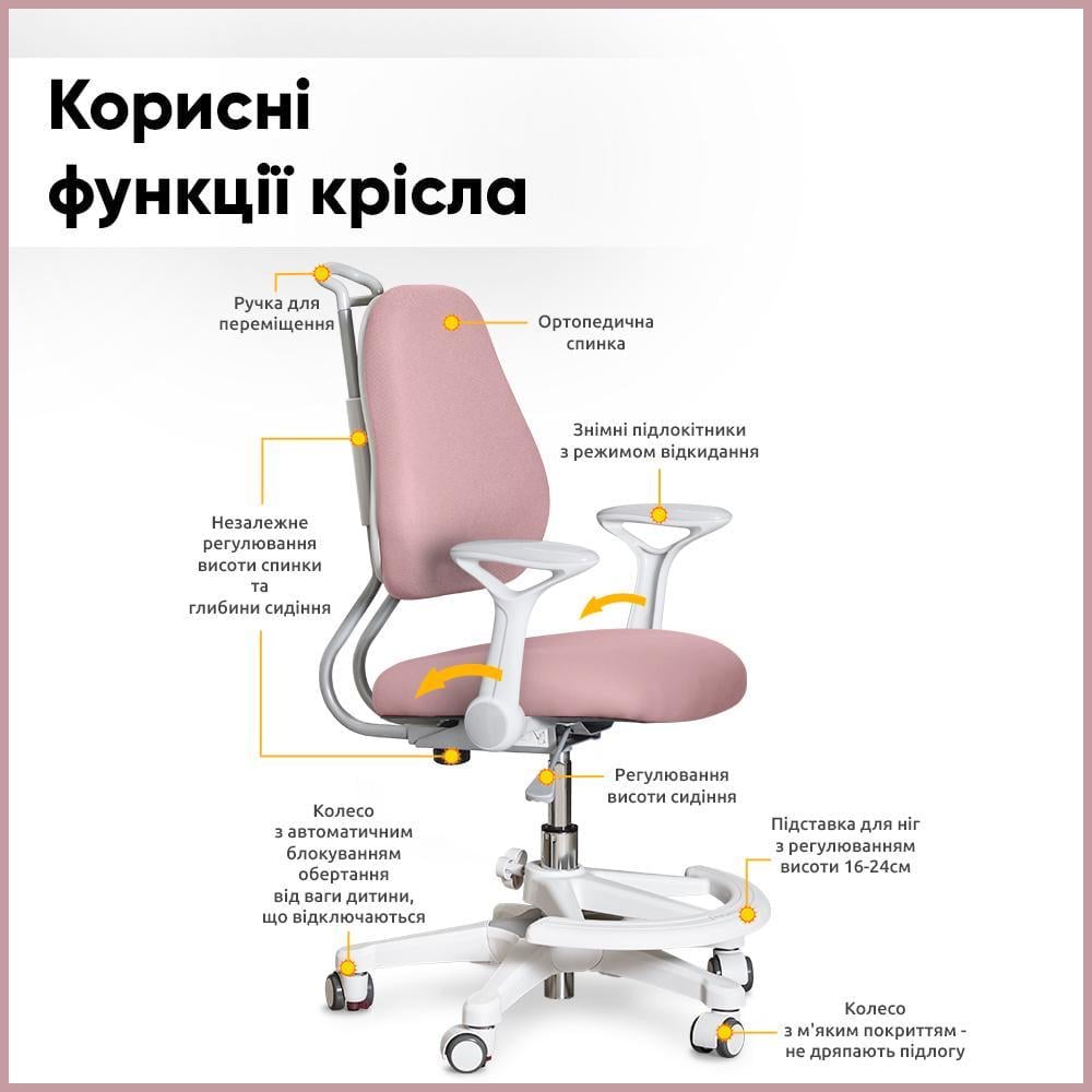 Дитяче крісло Evo-Kids Mio Ergo Dark Pink (Y-507 DP) - фото 3 Дитяче крісло Evo-Kids Mio Ergo Dark Pink (Y-507 DP) - фото 3