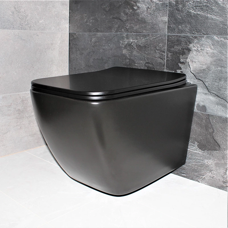 Унитаз подвесной Dusel Cubis DWHT10201030RВ с сиденьем Slim Soft-Close Black Matt (810302) - фото 10