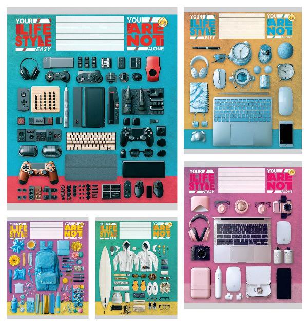 Зошити учнівські Тетрада Стиль 60 аркушів клітинка 10 шт. в упаковці