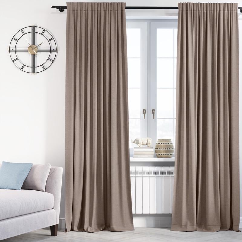 Комплект штор Lux Portiery CALIFORNIA мікровелюр подвійний 250x280 см 2 шт. Коричнево-бежевий (MD 1074) - фото 1 Комплект штор Lux Portiery CALIFORNIA мікровелюр подвійний 250x280 см 2 шт. Коричнево-бежевий (MD 1074) - фото 1