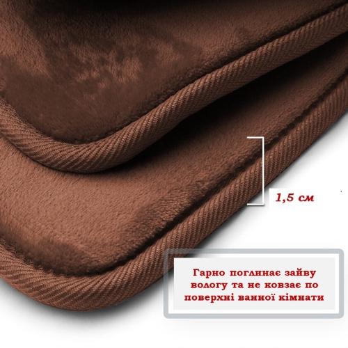 Набор ковриков в ванную и туалет Smooth Premium Memory Foam 3в1 80х50/60х40/60х50 см Коричневый (NKMaxSmooth0006) - фото 5 Набор ковриков в ванную и туалет Smooth Premium Memory Foam 3в1 80х50/60х40/60х50 см Коричневый (NKMaxSmooth0006) - фото 5