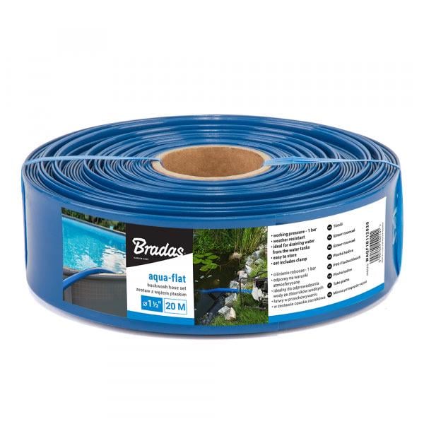 Шланг плоский AQUA-FLAT PE/EVA, в комплекте с хомутом WP1, 1 1/2" 20 м (WAQF1B112020)