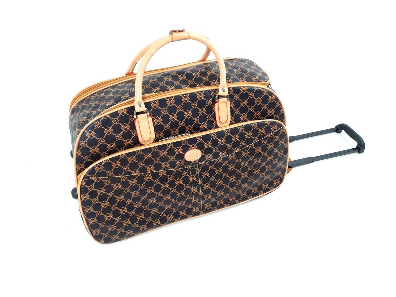 Сумка дорожня на колесах Sky travel XL 59х31х38 см 72 л Чорний/Бежевий (420-18) - фото 4 Сумка дорожня на колесах Sky travel XL 59х31х38 см 72 л Чорний/Бежевий (420-18) - фото 4