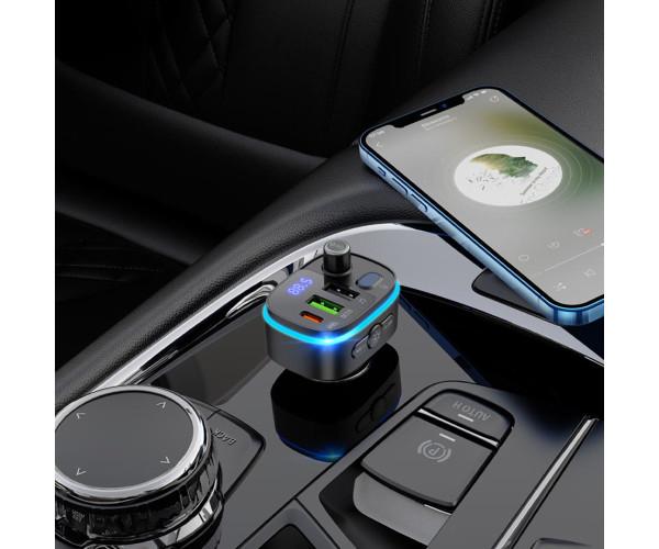 Модулятор FM автомобільний Hoco E62 QC3.0 18W PD20W Led Black - фото 3