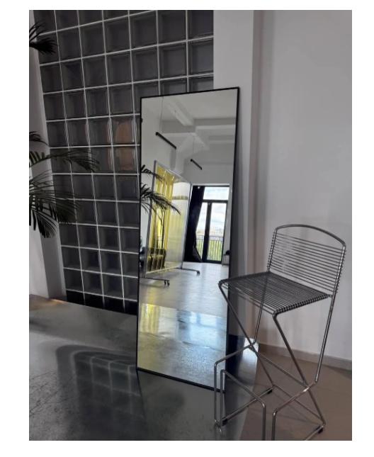 Дзеркало настінне Chor в алюмінієвій рамі для передпокою 1700х1000 мм Чорний (29435421)